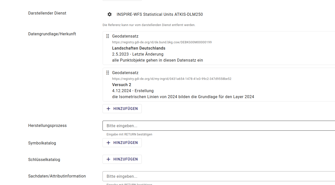 InGrid Editor: Datengrundlage/Herkunft" InGrid Editor: "Datengrundlage/Herkunft"