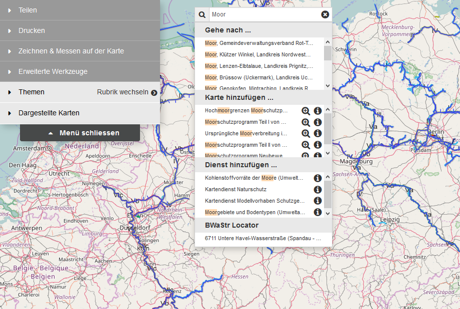 Webmap Client - Suchen