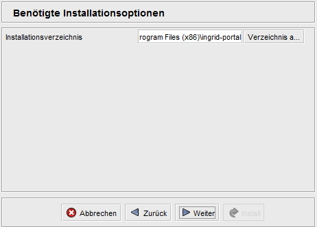 Portal Installer - Installationsverzeichnis