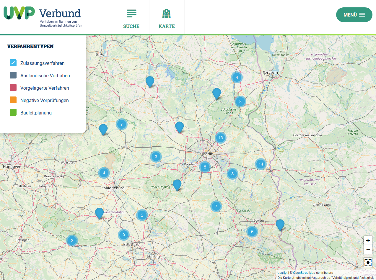 Parametrisierbare Kartendarstellung im UVP-Portal Parametrisierbare Kartendarstellung im UVP-Portal