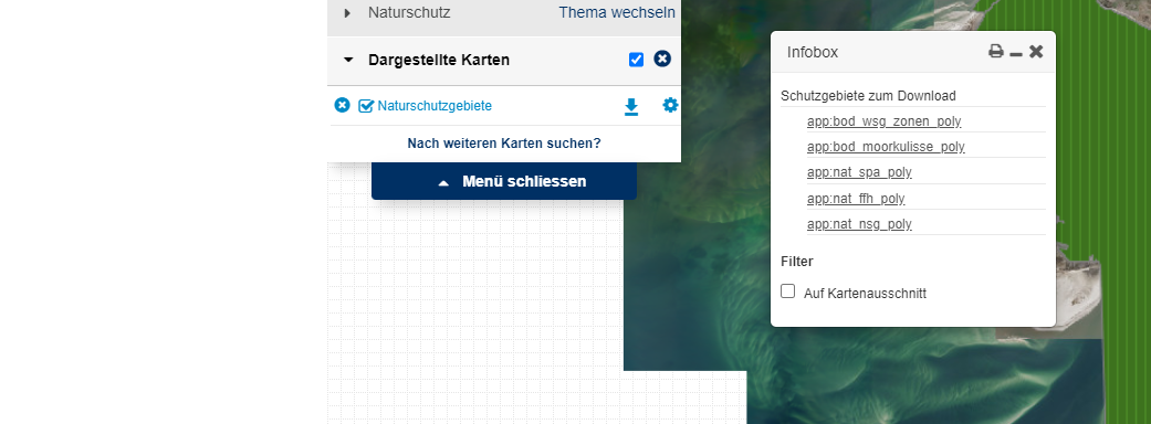 Mapclient: Kopplung WMS Layer und WFS Featuretype und Download-Möglichkeiten - Webmap Client Frontend