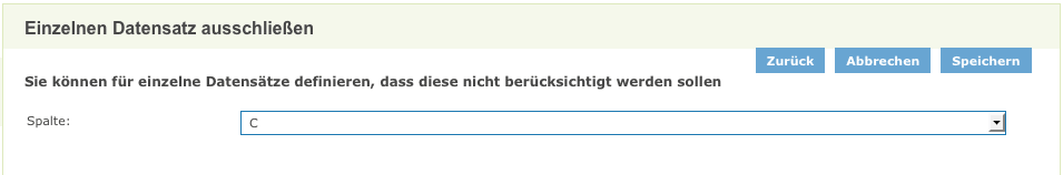 Datensatz ausschließen