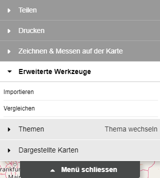 Webmap Client - Erweiterte Werkzeuge