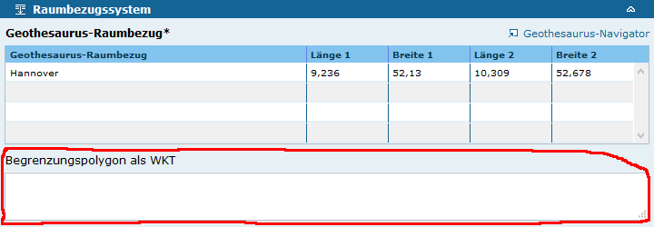 Begrenzungspolygon als WKT