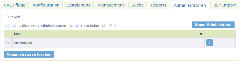 SE iPlug Instanzen - Administratoren