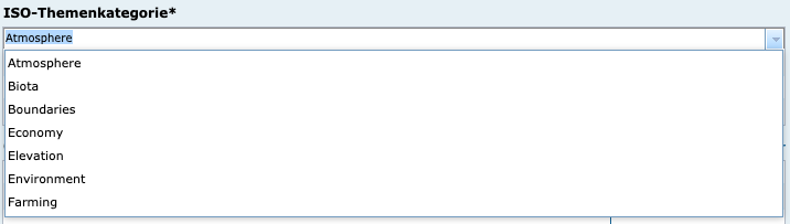 Neues Objekt ISO-Themenkategorie