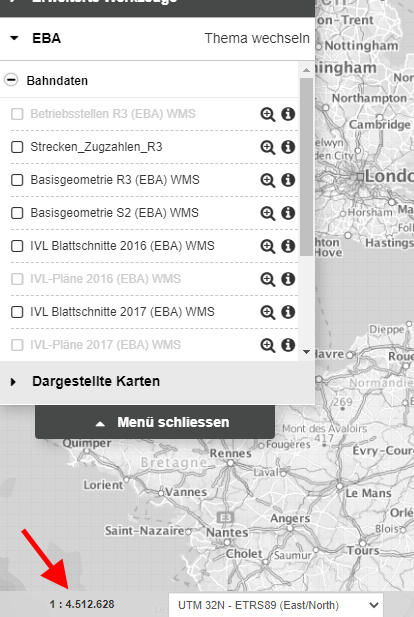 Karten: Maßstabszahl statt Maßstabslinie - Ansicht Enduser