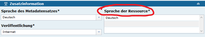 Mehrfachangabe von Sprache der Ressource Mehrfachangabe von Sprache der Ressource