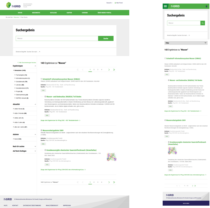 Responsives Layout für InGrid Portal Responsives Layout für InGrid Portal