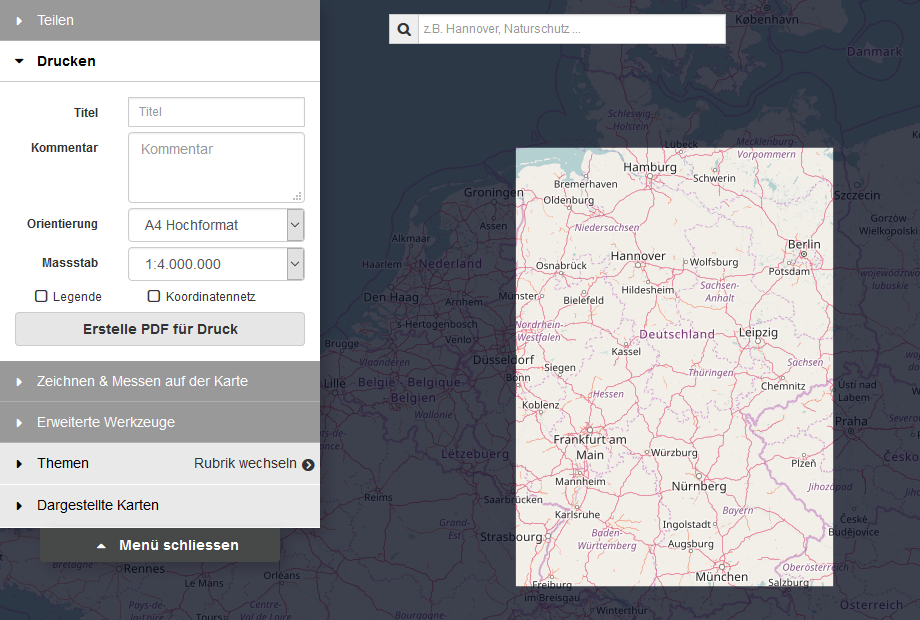 Webmap Client - Drucken