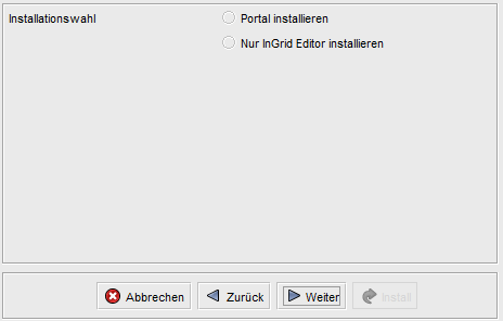 Portal Installer - IGE Auswahl